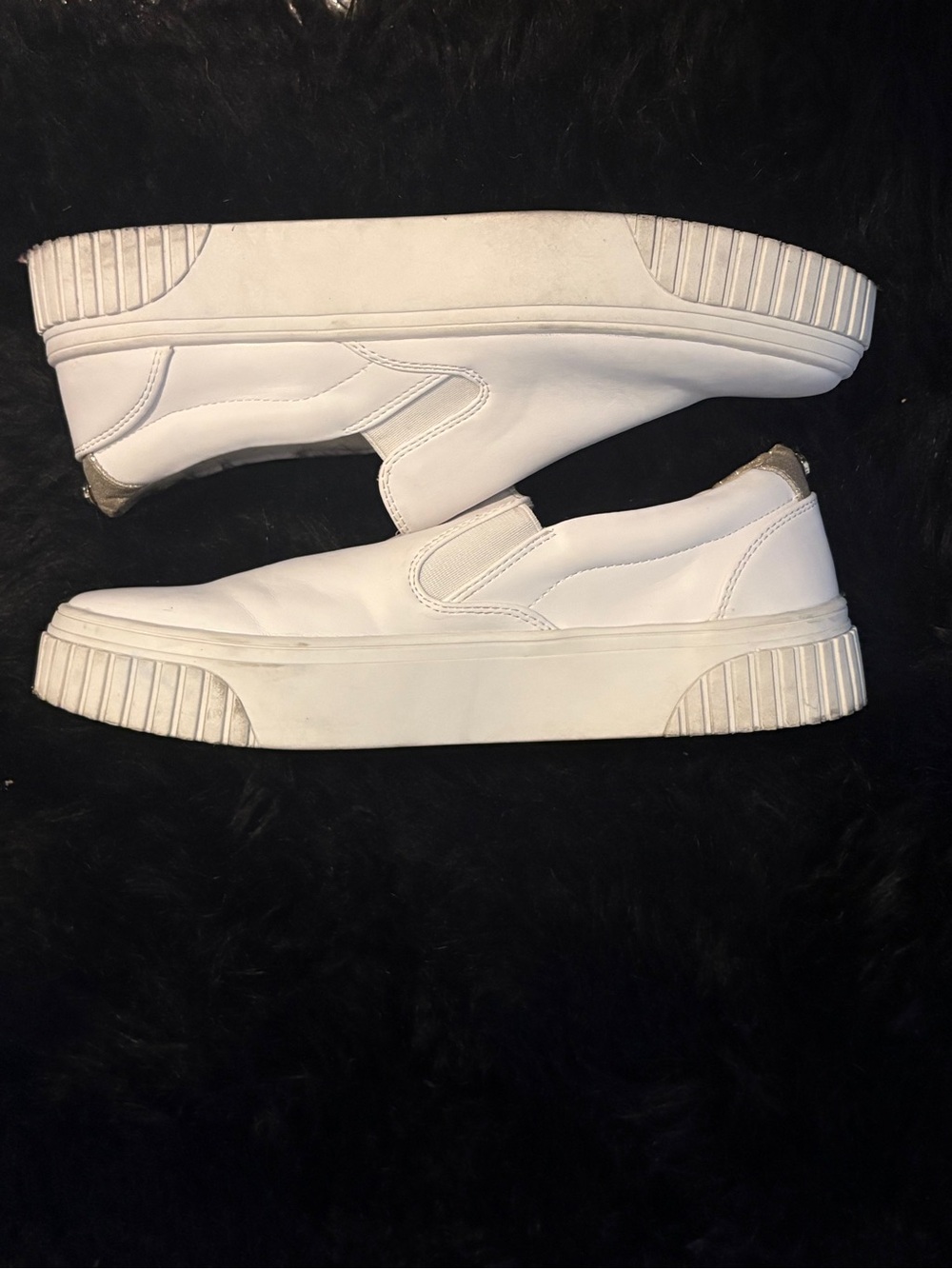 Nine West White Slip-On Platform Sneakers